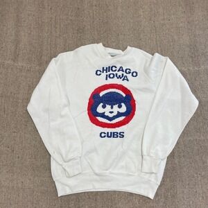 vintage Chicago cubs sweatshirt mens large white 1990s lee MLB Baseball